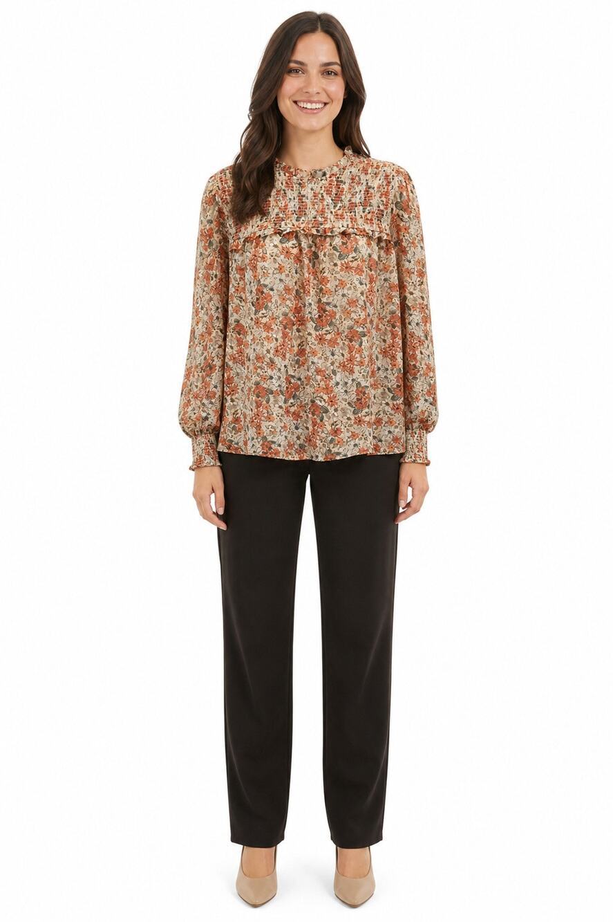 Roolee sz M chiffon semi lined mong sleeve cottagecore ruffle peasant top EUC